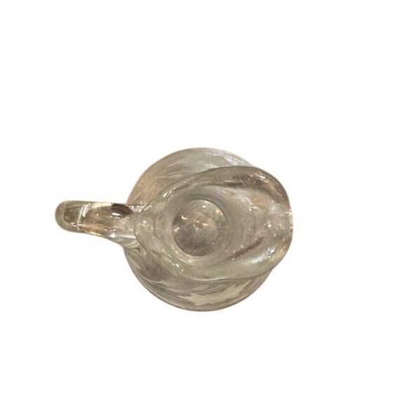 Vintage Hand-Blown Etched Clear Glass Cruet With Stopper - Picture 5 of 11